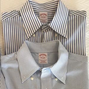 SOLD on eBay 2 Mens Brooks Brothers Short Sleeve Shirts Neck 15